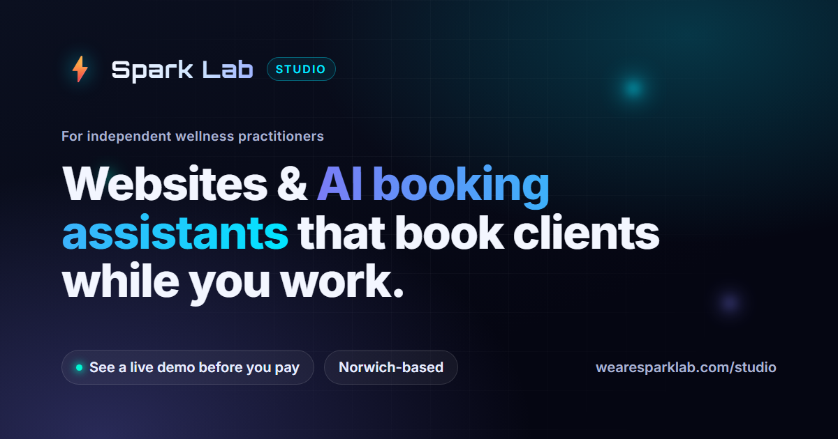 Spark Lab Studio graphic representing a website with automation working around the clock